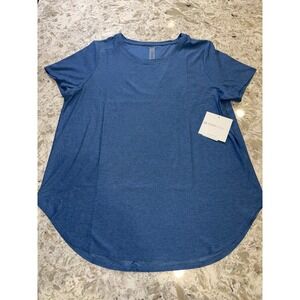 Beyond Yoga Womens Featherweight Balanced Muscle Tee Blue Heather 007AW Large